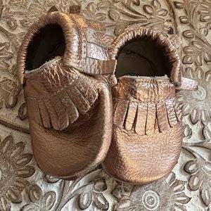 Bird Rock Baby Rose Gold Baby Moccasins size 3
